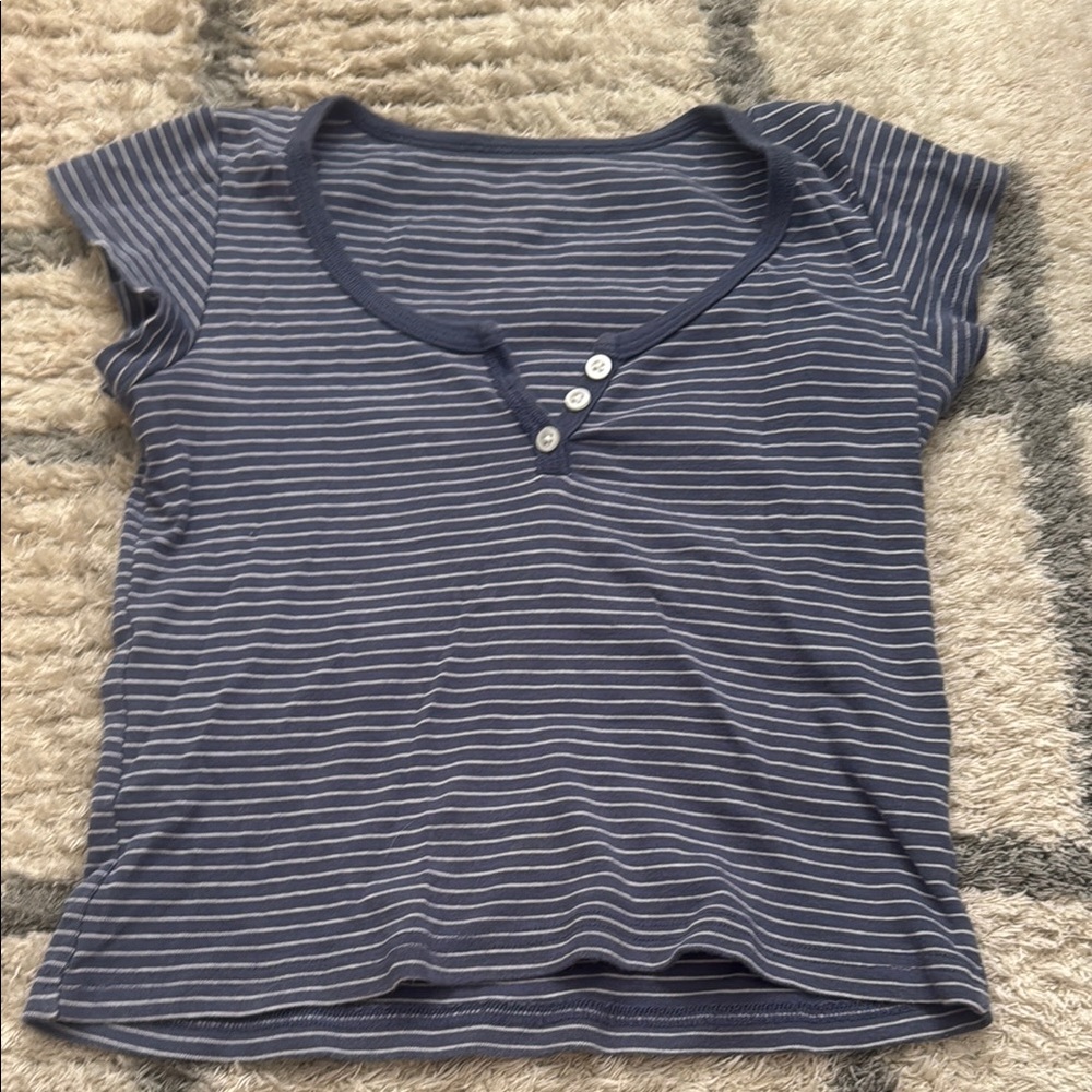 Brandy Melville Blue Striped Top